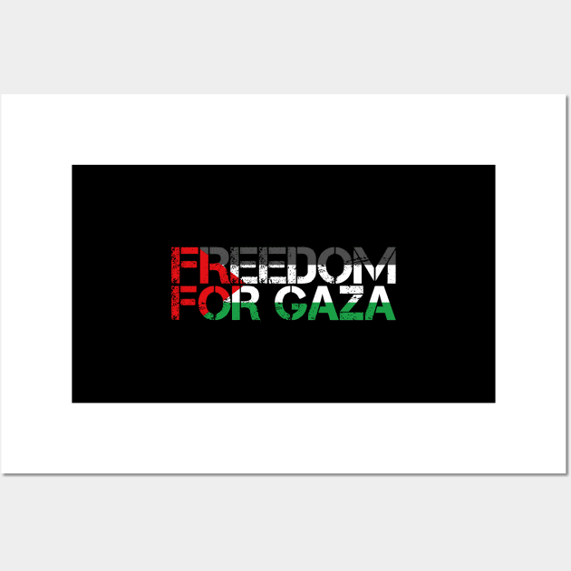 Freedom For Gaza - Palestinian Flag Symbol Of Bravery Wall Art by mangobanana